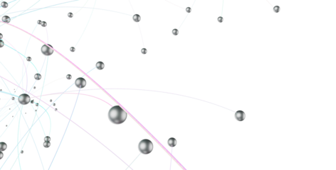Multi color connected lines and dots network 3d illustration