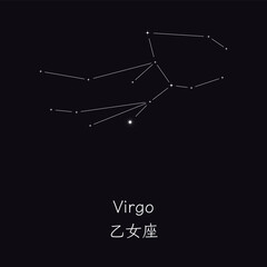 シンプルな星座のイラスト(乙女座)