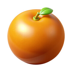 A 3d orange isolated on transparent background.