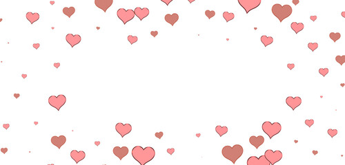 hearts isolated on transparent background. Valentine’s day design.