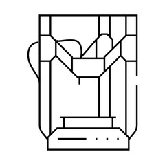 3d printer electronic equipment line icon vector. 3d printer electronic equipment sign. isolated contour symbol black illustration