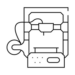 3d printer line icon vector. 3d printer sign. isolated contour symbol black illustration