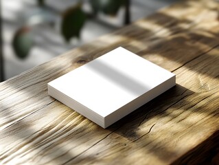 Fototapeta premium Close-up of a white business card mockup showing sharp edges and smooth texture
