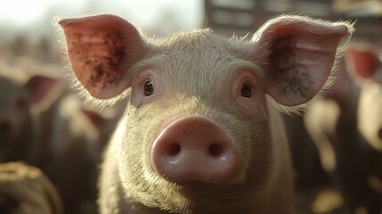 A Close-Up Portrait of a Piglet