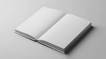White notebook mockup on a neutral grey background, emphasizing simplicity and elegance