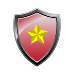 Shield and star icon template