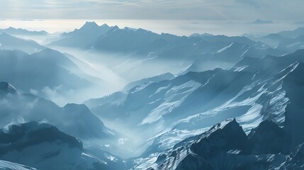 Misty Mountain Peaks in a Breathtaking Landscape