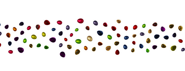 Colorful handmade easter eggs isolated