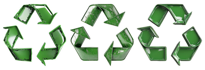 Obraz premium Recycling symbol set isolated on transparent background