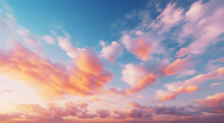 Naklejka premium Sunset sky with beautiful dramatic clouds version 99