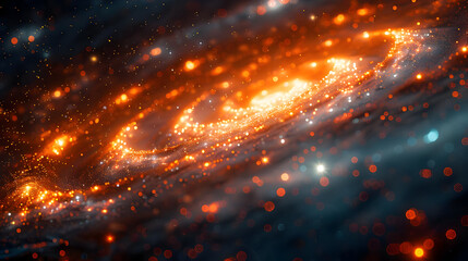 Fototapeta premium Abstract Background with Orange and Blue Bokeh Lights