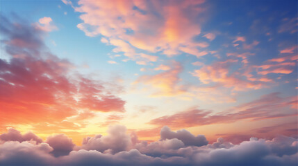 Obraz premium Sunset sky with beautiful dramatic clouds version 73