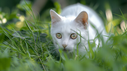 cat in grass