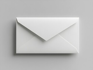 Minimalist white envelope mockup displayed flat with a clean, neutral background