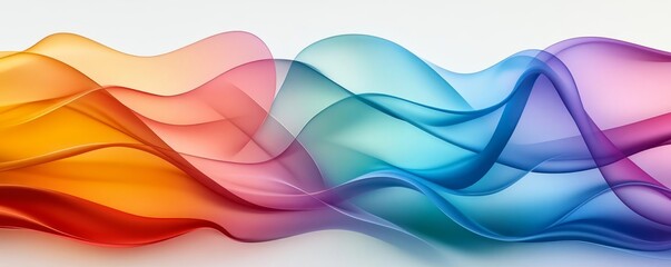 Fototapeta premium Colorful abstract wave pattern with flowing lines and smooth gradients, creating a dynamic background for modern designs