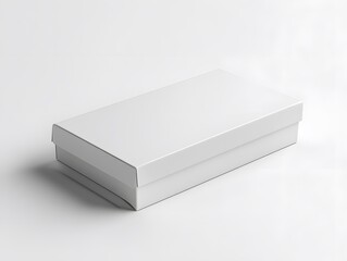 White box mockup placed on a plain white background, showing clean and simple lines