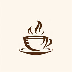 Obraz premium Stylized Illustration of a Steaming Cup of Coffee.