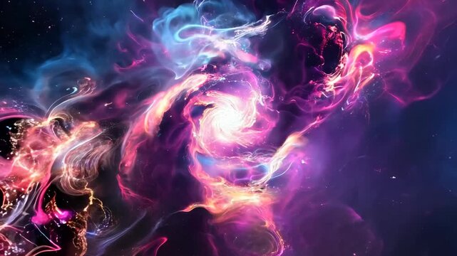 purple blue gas smoke nebula celestial endless tunnel glowing light
