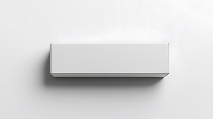 Minimalist white box mockup on a clean white background with no distractions