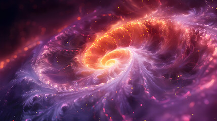 Abstract Background with Golden Spiral and Purple Hues