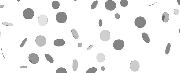 silver  Shower: Dynamic 3D Illustration of Dancing silver Confetti