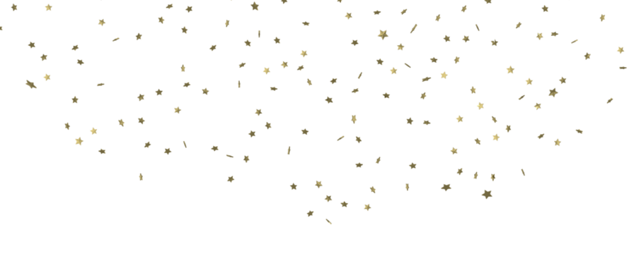 Gleaming Celestial Display: 3D Gold Stars Rain Illustration Mesmerizes