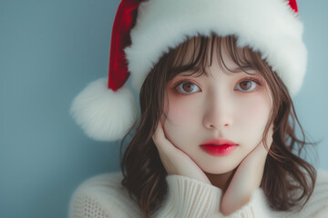 サンタのコスプレをした可愛い女の子