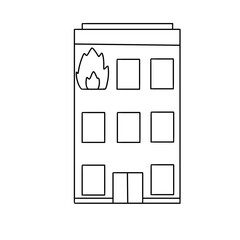 A building with a fire on top of it