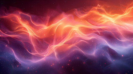 Abstract Background with Orange and Purple Glowing Waves