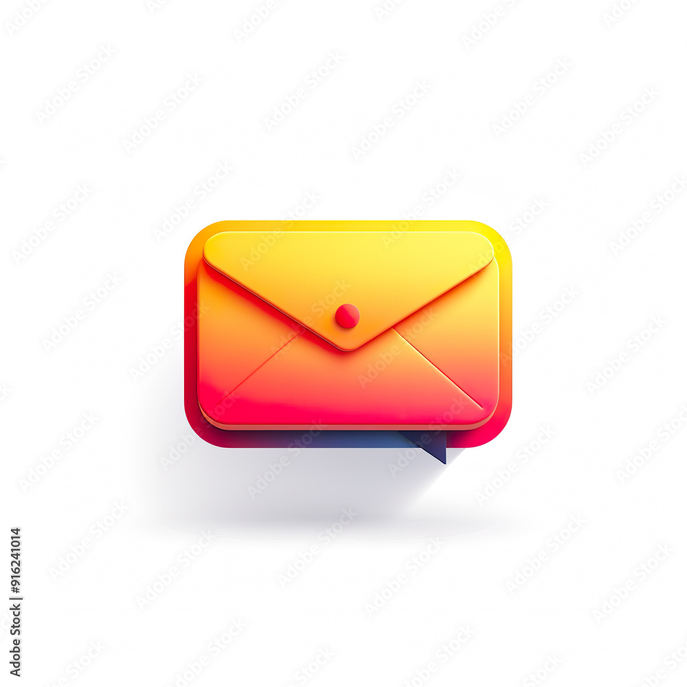 Poster 3d gradient envelope with speech bubble.