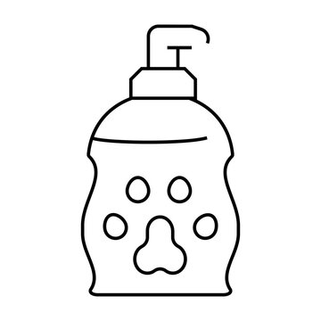 recommend clip art: liquid soap for wash animal line icon vector. liquid soap for wash animal sign. isolated contour symbol black illustration