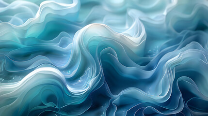 Obraz premium Abstract Blue and White Wavy Fabric Background