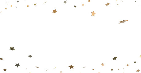 Gilded Wonders Unleashed: 3D Gold Stars Rain Illustration Mesmerizes Viewers