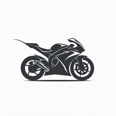 Fototapeta premium Black and White Silhouette of a Sport Motorcycle.