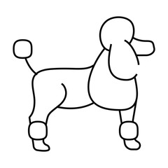 dog poodle line icon vector. dog poodle sign. isolated contour symbol black illustration