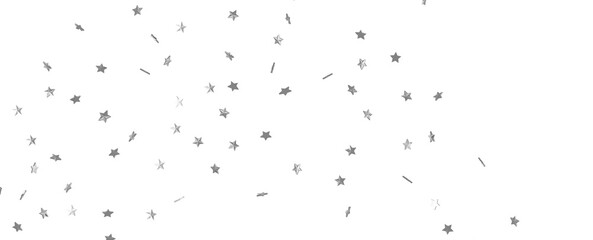 Seamless pattern with small silver stars on white background.