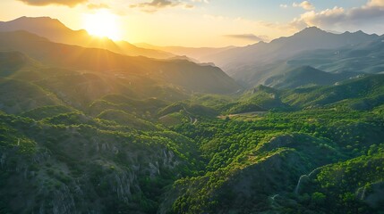 Fototapeta premium Sunset over Rolling Hills