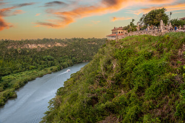 view of the Chavon river at sunset