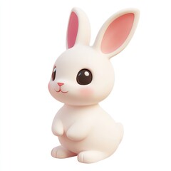 Obraz premium Cute White Bunny 3D Render