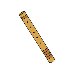 A wooden instrument with a brown stripe