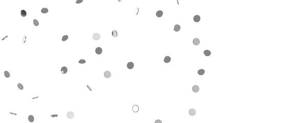 Glittering silver  confetti png. Glittering silver  confetti falls from above on transparent background. Celebrate festivals.
