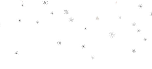 Whirling Snowflakes: Enthralling 3D Illustration of Falling Festive Snow Crystals