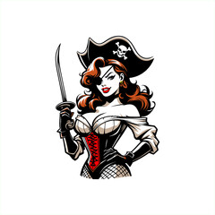 pirates carribean woman pinup girl © Angga