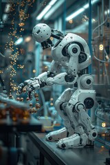 Fototapeta premium Robot Arm Working in a Factory