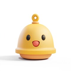 Cute 3D Yellow Bell with Happy Face