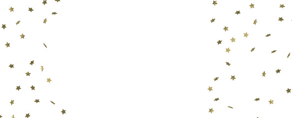 Holiday golden decoration, glitter frame isolated -