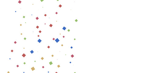 Multicolored paper confetti on transparent background. Realistic confetti flying. Colorful scattered items to holiday decorations.