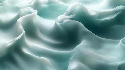 Obraz premium Tranquil Abstract Swirl in Mint Green and Seafoam Blue, Elegant and Quiet - Generative AI