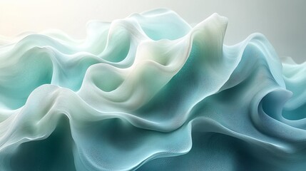 Obraz premium Abstract Shape with Mint Green and Seafoam Blue Swirl, Calm and Elegant - Generative AI