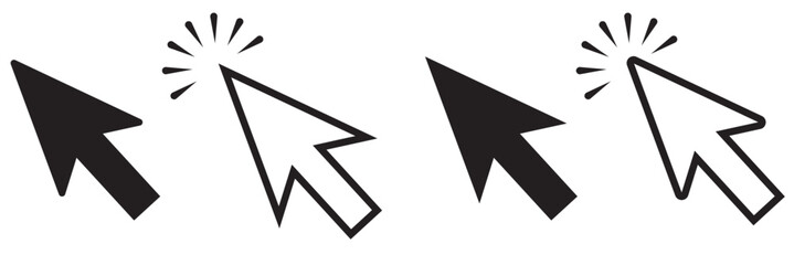 Click icon set. pointer arrow icon. cursor icon vector